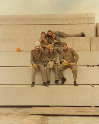 Die Anschlgertruppe der 2. Baukompanie in Baustellenuniform, Sommer 1987. 