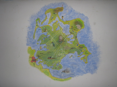 Die Rgenkarte in dem Clubraum, der als Gedenksttte eingerichtet werden soll.